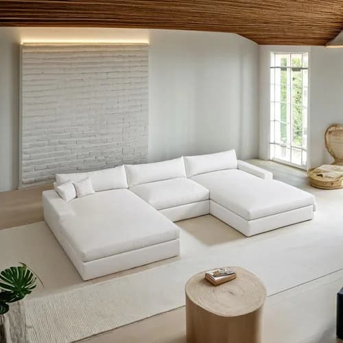 White L-shaped sectional sofa
